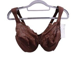 NWOT Glamorise Women's Full Figure Wonderwire Front Close Bra Sz 34G Brown 1245